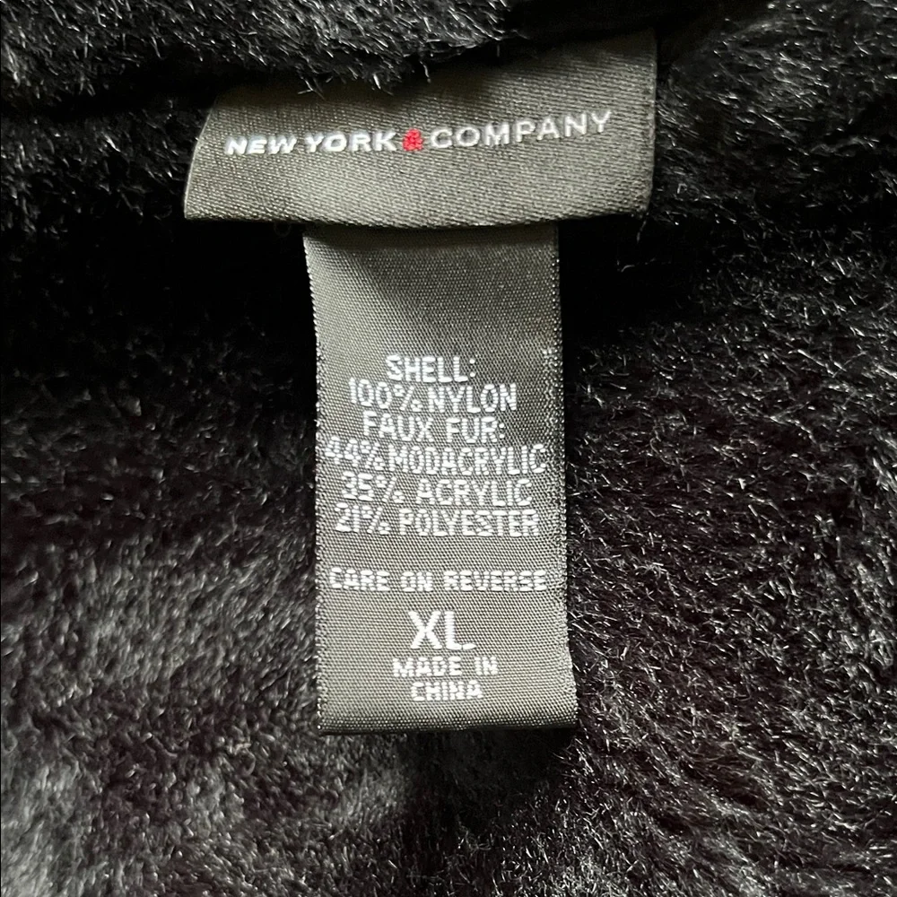 New York & Company Black Faux Fur Trim Vest - Picture 8 of 8